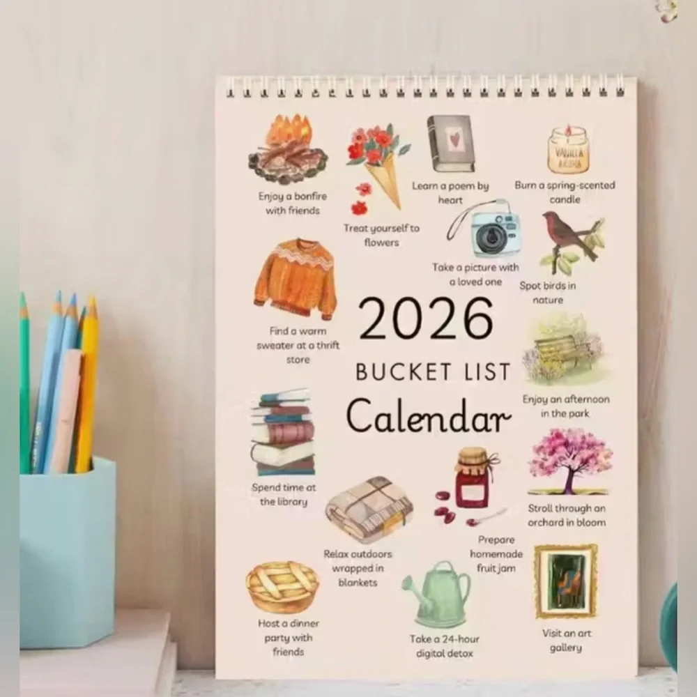12 month watercolor calendar 2026 paper New